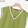ZANZEA Women Sleeveless Vest Tops and Shorts Summer Two Piece Suit Sets
