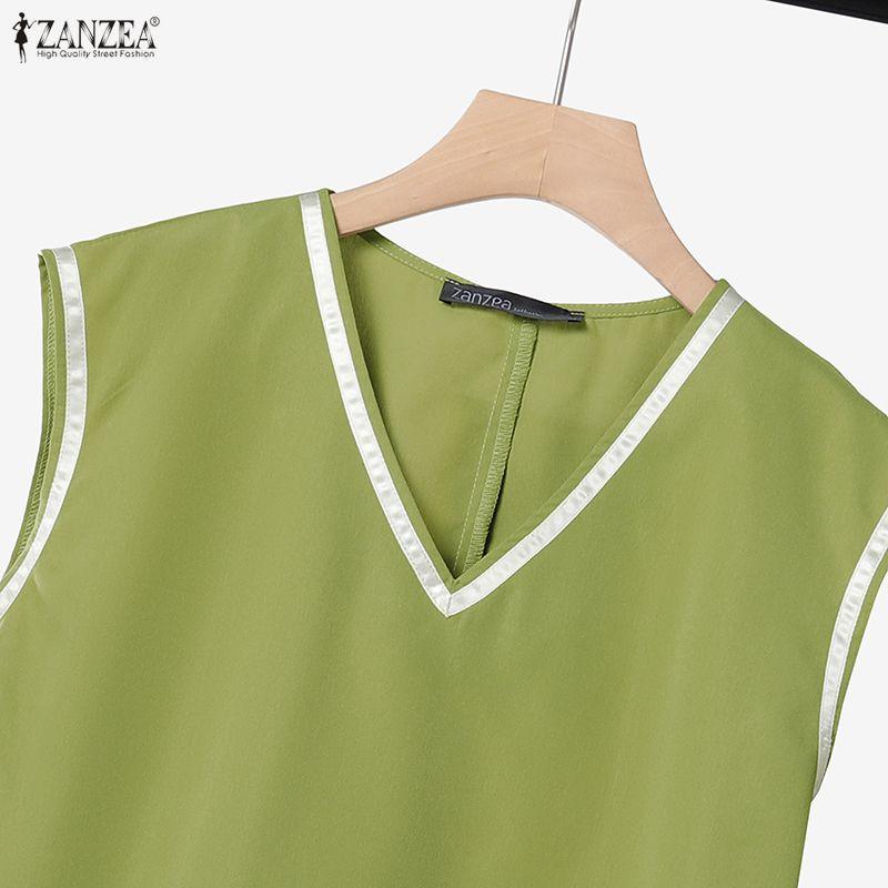 ZANZEA Women Sleeveless Vest Tops and Shorts Summer Two Piece Suit Sets