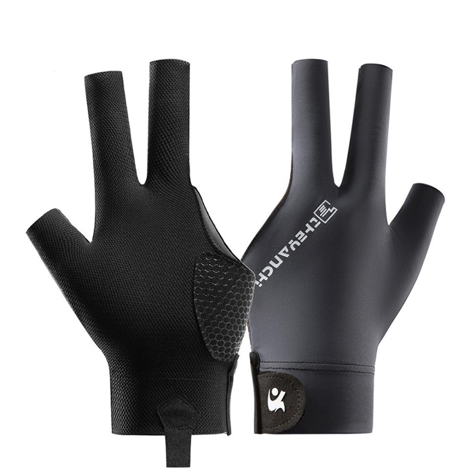 1Pcs Billiard Gloves Three Fingers Thin Breathable Mesh Surface Open-fingered Billiard Silicone Non-slip Gloves Men Women