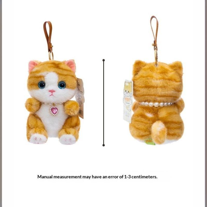 Cute Stuffed Kitty Plush Toy Soft Colorful Cat Animal Doll with Heart Pendant 1Pcs for Bedside Decor Kids Graduation Gift