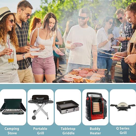 6/12FT Propane Fuel Adapter Hose with Filter for Buddy Heater QCC1/Type1 Adapter Connect 20-45 Lb Propane