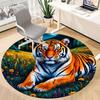 1pc Tiger Print Chair Carpet for Office Non-Slip, Machine Washable Rug for Office, Room - Holiday Decor, Machine Made yy251016086