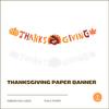 Thanksgiving Banner Garland – Paper “Happy Thanksgiving” Decoration with Turkey & Fall Leaves, Autumn Party Supplies for Family Dinner, Harvest