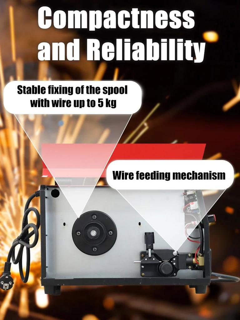ARC MMA/Gas Mig/Gasless Mig/Lift Tig Multi-Process Inverter Welder Semi-Automatic 258A Welding Machine 1/5 Kg Wire Tools