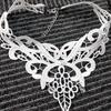 White Lace Butterfly Choker Necklace - Versatile Fashion Accessory for Weddings & Nightclubs