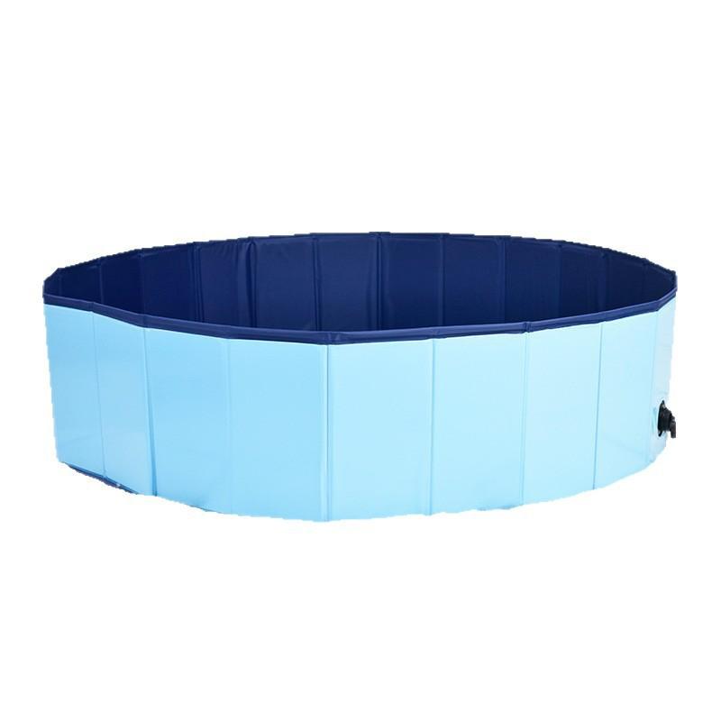 Piscina Portatile Pieghevole in PVC per Bagnetto Animali Cani Taglia Grande 160x30cm O 120x30cm Blu Rosso