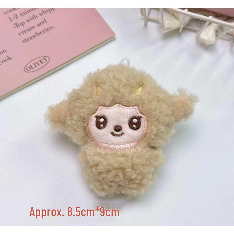 Cute Curly Lamb Keychain Pendant Sheep Doll Bag Charm Heart Gift