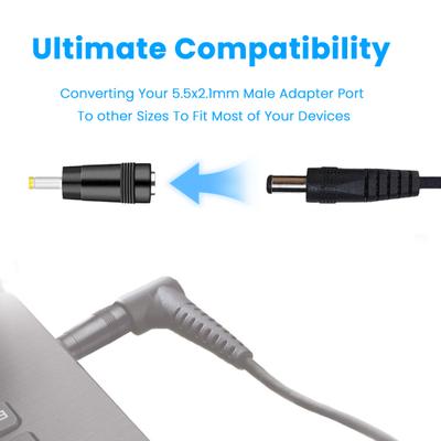 8/10Pcs Laptop Adapter Connector Set Multi-size Female To Male Connectors Flexible Power Adapter for Monitor Webcam Router Mini PC CCTV Speaker
