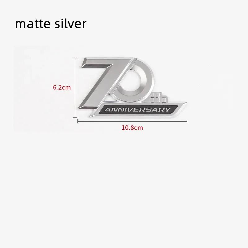 3D ABS 70th Anniversary Logo Car Side Fender Rear Trunk Emblem Badge Sticker Decals For Toyota Land Cruiser LC200 LC300 FJ200