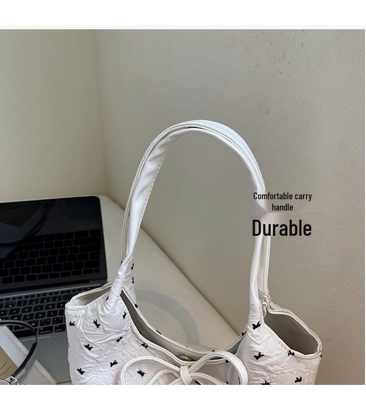 Korean Style Bow Underarm Handbag - 2025 Fashionable Women's Casual Shoulder Bag