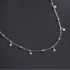 Trendy Clavicle Chain Beaded Necklace with Round Pendant and Tassel Choker for Women