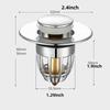 Universal Rebound Drain Plug Filter Household Bounce Core Push Type Drain Filter Kitchen Sink Bathroom Bathtub Plug Water Stop