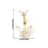 Butterfly Belly Button Rings Stainless Steel Navel Piercing Barbell For Women Zircon Belly Ring Sexy Body Jewelry Gifts