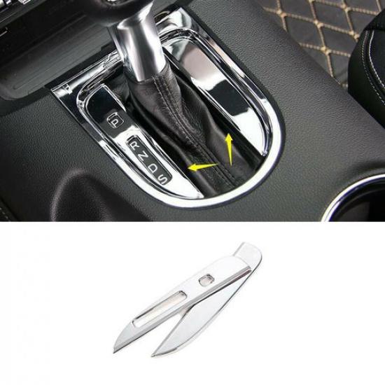 Central Console Gear Shift Frame Cover For Ford Mustang 2015- Silver Chrome