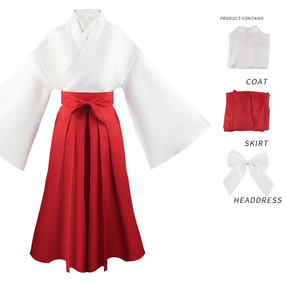 Anime Jujutsu Kaisen Iori Utahime Cosplay Costume Adult Women Outfits White Kimono Batwing Coat Top Red Skirt Bow Halloween Set