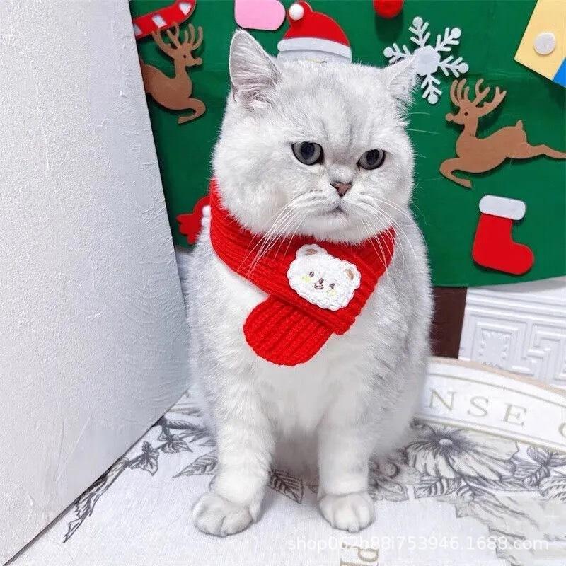 

Year of the Snake Lucky Cat Scarf New Year Pet Neck Warmer Puppy Knitted Festive Winter Warm Accessory Cat Neck Warmer Medium42X4.5cm【5-20Univ