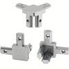6pcs Black 2020 Series 3-Way End Corner Bracket Connector with Screws for Slot 6mm 20S Aluminum Rail Accessories, Silver