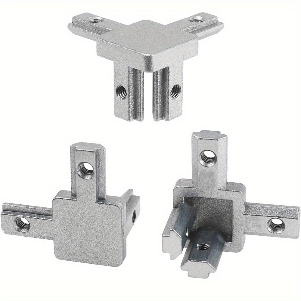 6pcs Black 2020 Series 3-Way End Corner Bracket Connector with Screws for Slot 6mm 20S Aluminum Rail Accessories, Silver