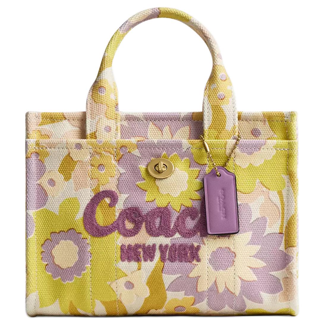 

Coach Cargo 20 Brand Logo Camouflage Pattern Cotton Tote Bag Shopping Bag Shoulder Crossbody Handbag Small Women tote Purple Yellow CBJ57-B4Y25 Basic Set (Bag+Dust Bag)