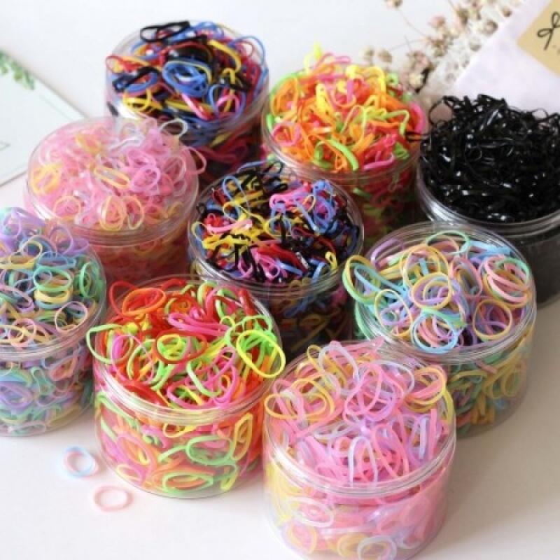 Mini Hair Ties Mixed Color Hair Ties Elastic Band Case Included