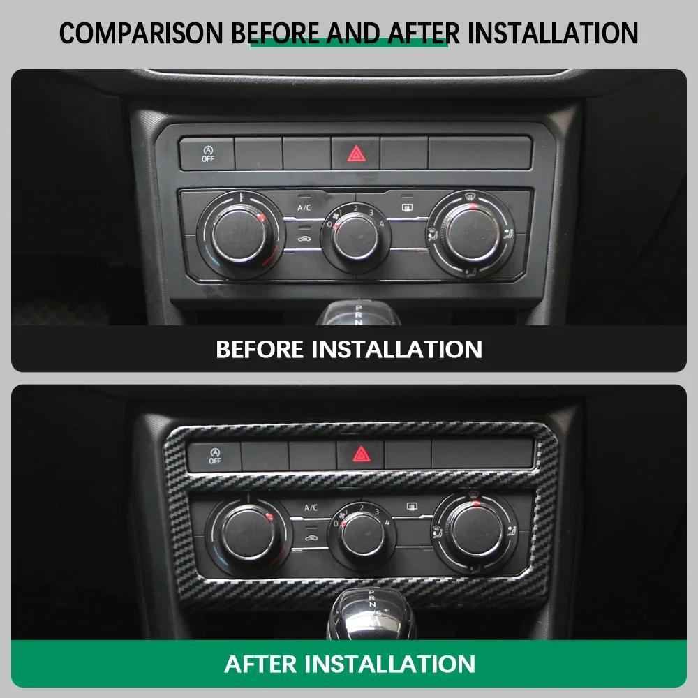 For Volkswagen VW T-Cross Tcross 2018 - 2025 Center Console AC Knob Panel Cover Decoration Sticker Trim Interior Accessories
