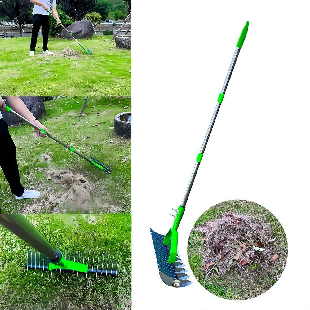 Durable Couch Grass Rake Removable Soil Aerator Withered Grass Thatch Rake  Farmland