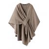 Elegant Womens Oversized Cape Shawl Winter Lightweight Wrap Coat Solid Color Draped Stylish Outerwear