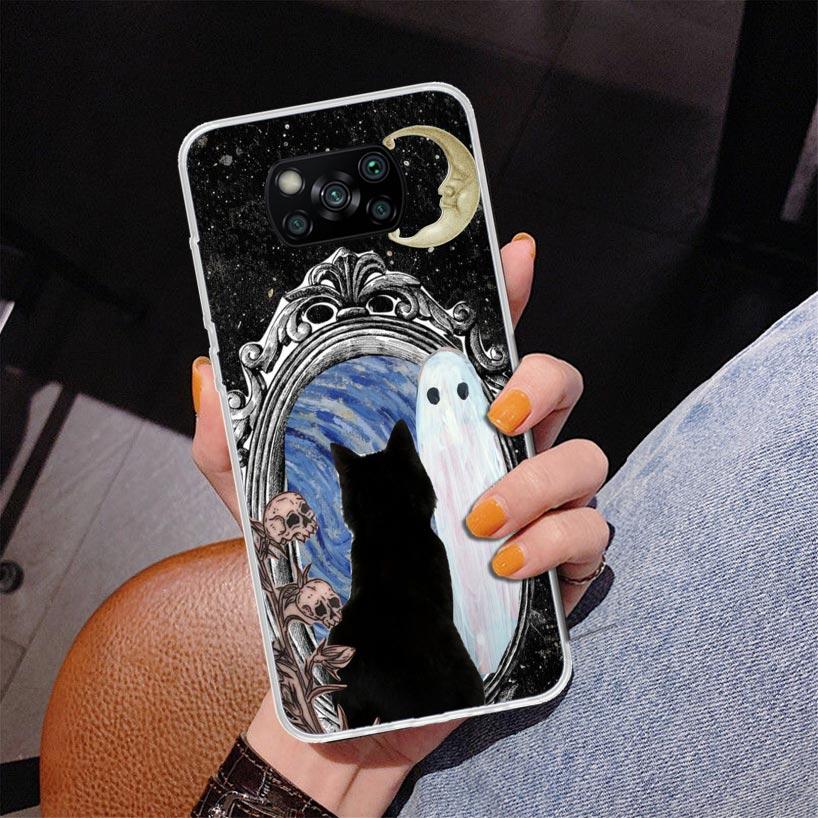 Witch And Cat Colorful Cute Phone Case For Xiaomi Poco X7 X6 X5 Pro F7 Ultra Redmi 15C 15 13C 13 12C 12 10 10A 10C 9 9A 9C 9T Co