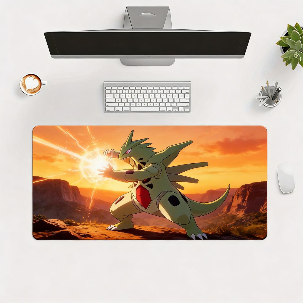 Pokemon Mega Tyranitar Crystal Power Scene Extended Gaming Mouse Pad Large Desk Mat