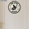 Rustic Wooden Sign with Cute Black Cat Pattern - The Litte Room Round Sign for Pet's Door Hanging Decor - Ideal Home Decoration