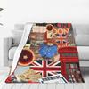 Britain Paddington Brown Bear Warm Blanket Cute Movie Cartoon Travel Plush Throw Blanket Flannel Bedspread Sofa Bed Cover