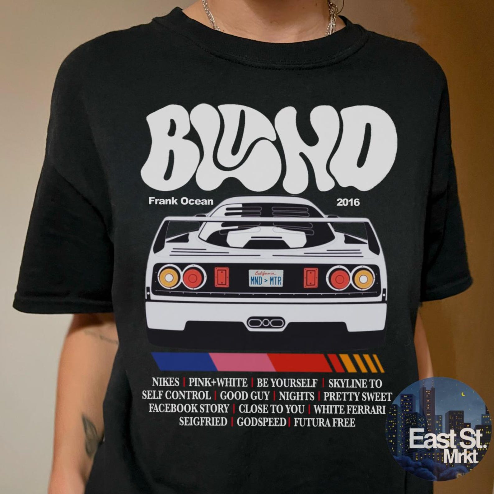 Frank Ocean Blond Car Tracklist Graphic T-Shirt: Vintage Music Tee S