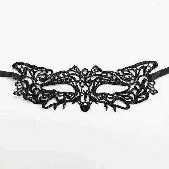 Adult Masquerade Irregular Black Lace Half Face Mask with Musical Note Design