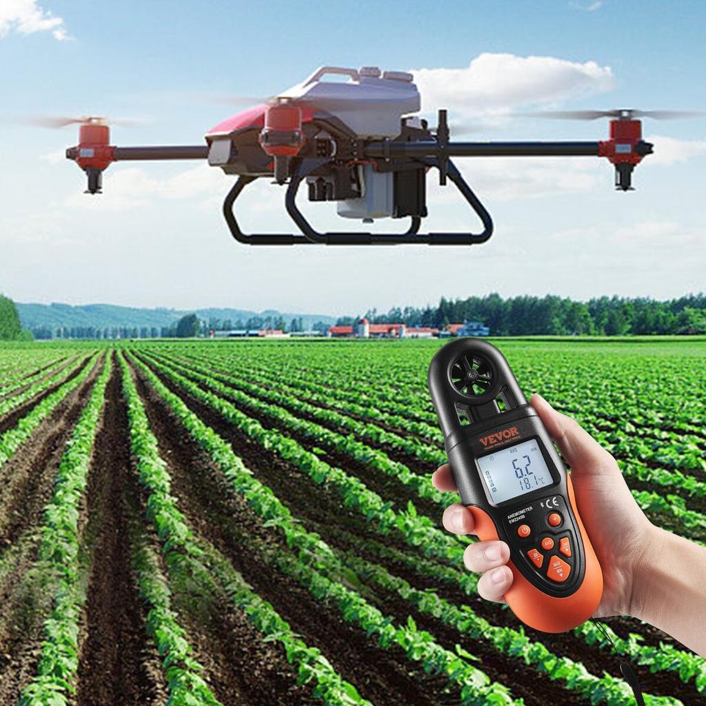 Bluetooth Handheld Anemometer, 14℉-140℉, Digital Wind Speed Meter Gauge with LED Backlight Screen, Measures Wind Velocity Wind Temperature Air Flow