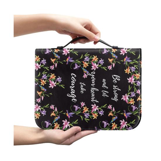 Bible Carrying Bag with Handle Zipper Closure Wear Resistant Waterproof Portable Print