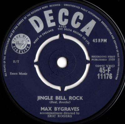 7inch Record MAX BYGRAVES - Jingle Bell Rock 45F11176 Decca UK Pop Used