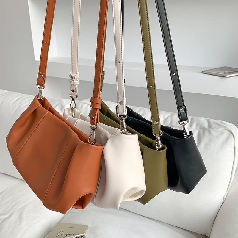 Soft Pleated Underarm Bag Niche Solid Color Portable Shoulder Bag Women's Fashion Versatile Messenger Bag Women's