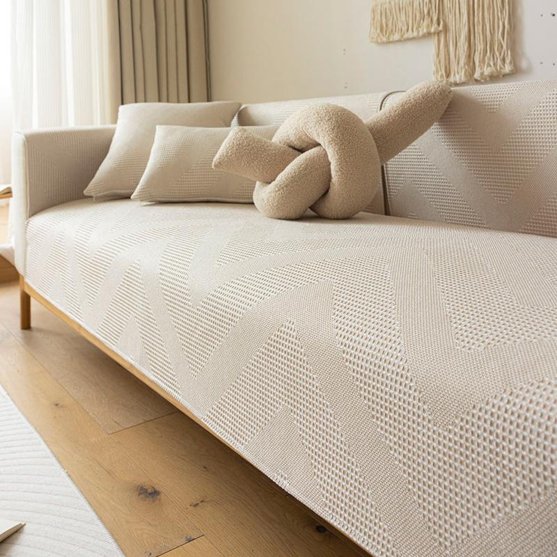 

Sofa Cushion Backrest Towel Imitation Linen Breathable Cover Towel Non-Slip Full-Bed Sofa Cushion Summer Sofa Mat 70*70cm