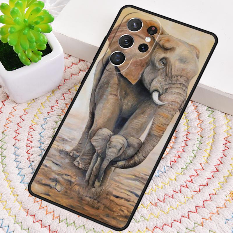 Elephant-Sepia Phone Case for Samsung Galaxy Note 10 Pro S26 Ultra S23 S24 FE S25 S21 S22 PLUS Shockproof Cove