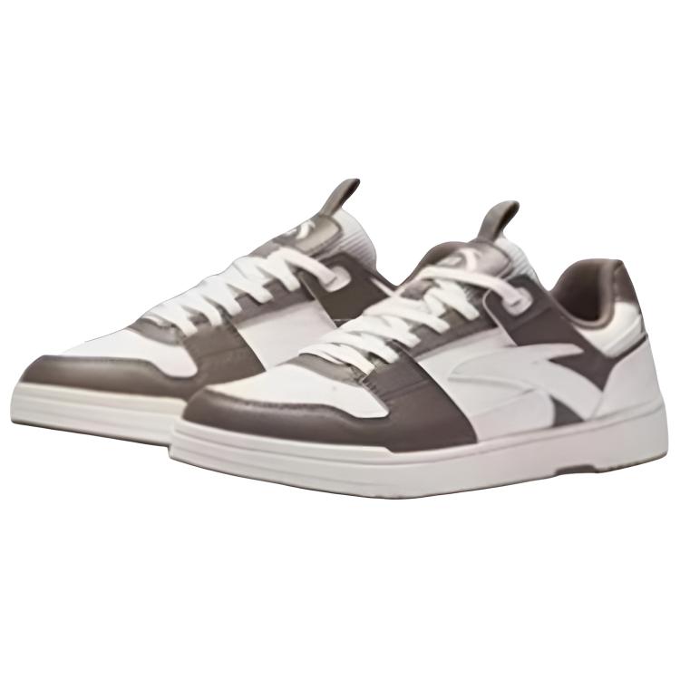 Anta Non Slip Lightweight Low Top Skateboard Shoes Women's White Umber 922448019-4