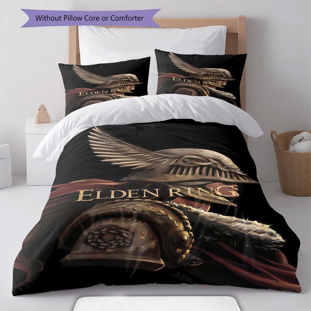 Third-person Game Pattern Bedding Quilt Set Quilt Cover Pillowcase Home Decoration Birthday Gift (1 * Duvet Cover + 2 * Pillowcase, Without Core)