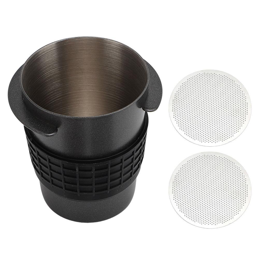 Stainless Steel Dosing Cup With Puck Screen Even Coffee Grinding Coffee Dosing Cup Black Coffee Powder Catcher Coffee Maker