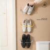 2 PCs Wall Hanging Free Punching Toilet Door Shoe Storage Drain Wall Shelf Bathroom Slipper Rack