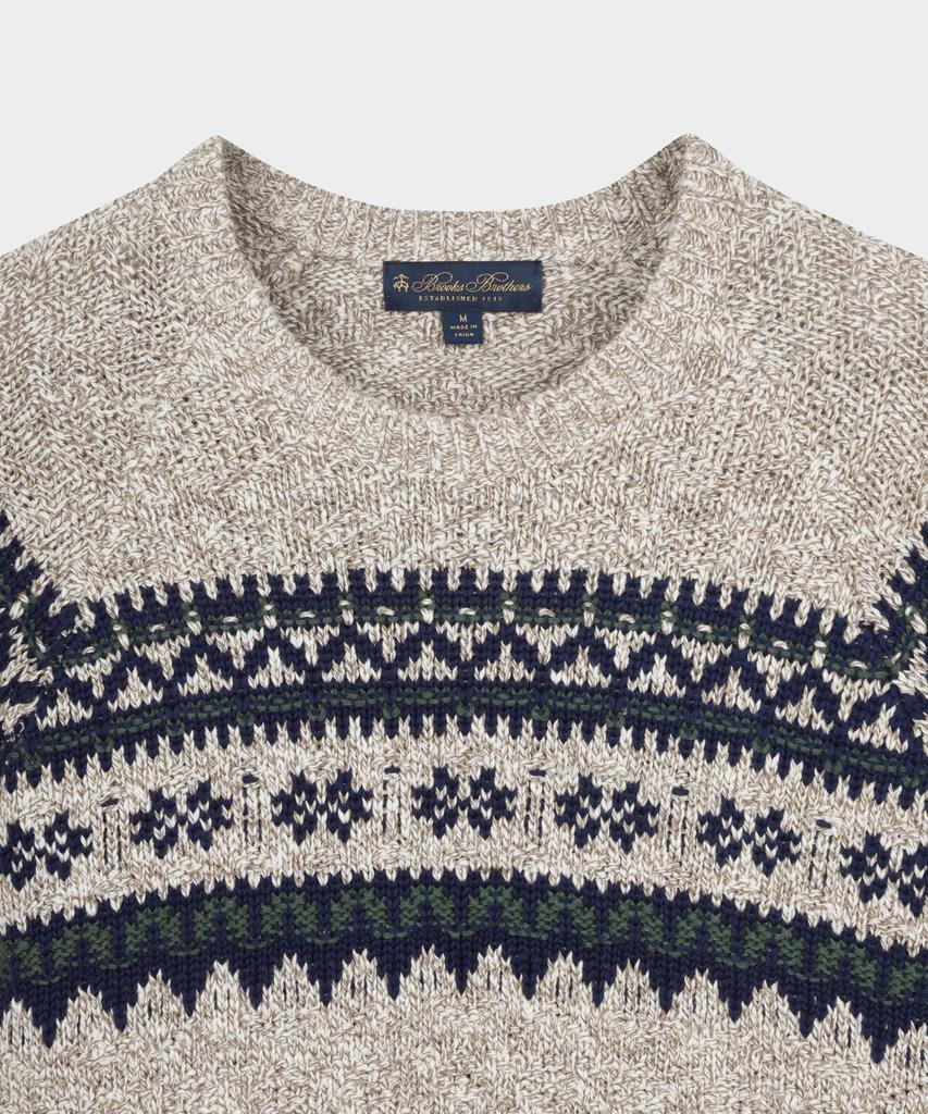 BROOKS BROTHERS Cotton Fair Isle Crewneck Sweater (Multi) (Bbwrmmf405)