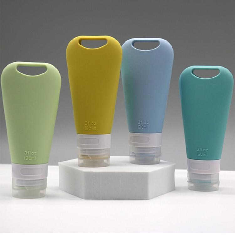 90ml Silikon-Reiseflasche für Toilettenartikel Auslaufsicher Nachfüllbar Ausdrückbar
