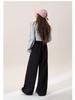 Princess Style Cartoon Embroidered Wide-Leg Drawstring Pants for Women