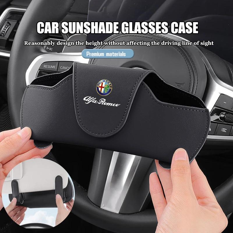 Auto Brillenetui Ticket Kartenhalter Sonnenblende Sonnenbrillenhalter Für Alfa Romeo 159 Giulietta 156 147 Giulia Mito GT Stelvio