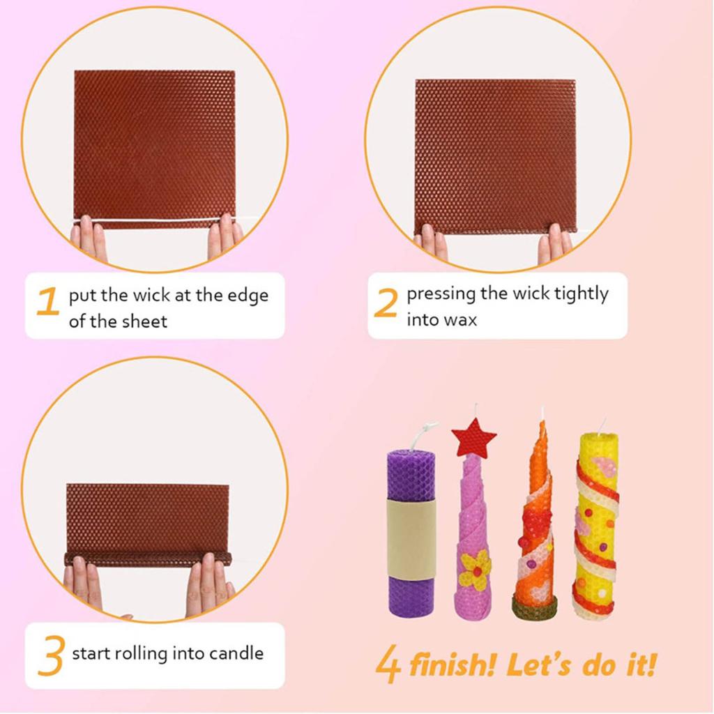 12PCS Beeswax Sheets for Candle Making Christmas Candle Making Kits for Kid Adult Christmas Candle Decoration DIY Craft