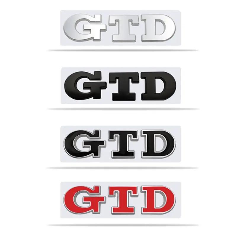 2026 Hot For VW VOLKSWAGEN 3D Metal GTD Logo Car Rear Trunk Badge Sticker Front Grill Emblem For VW Polo Golf 4 5 6 7 GTD MK4 MK
