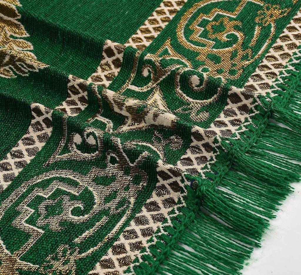 Baumwollteppiche zur Heimdekoration für Wohnzimmer 5x7 Fuß Mehrzweck Teppichmatten mit Blumendesign (Grüne Farbe)